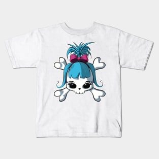 Cupcake Crossbones Kawaii Blue Kids T-Shirt